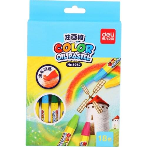 Crayons 6962 18-color crayon colorful non-stick hand stationery art supplies for kids drawing set watercolor pencils drawing