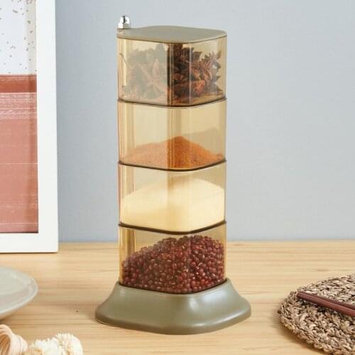 Spice Box Set Household Combination Pack One Multi-Grid Kitchen Supplies Storage Seasoning Put Salt MSG Seasoning Plastic