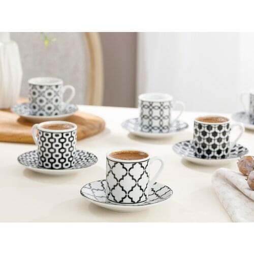 6 Personality Coffee Team Trendy Modern Design Tea Coffee Cup Set Coffee Set Gift for Christmas Gift for Mothersday
