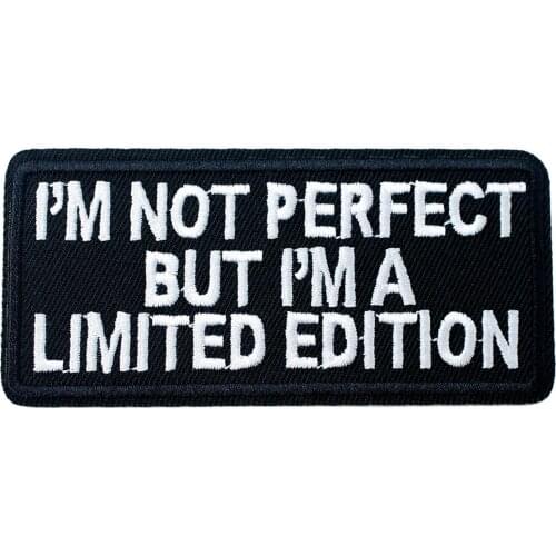 I'M NOT ... Size:4.7x10cm DIY Embroidery Patches for T-shirt Iron on Stripes Appliques Clothes Stickers Clothing Sew on Badges