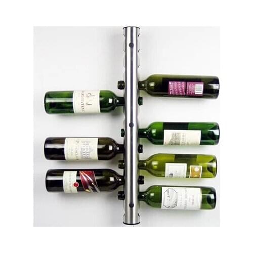 New 2016 Stainless Steel Bar Wine Rack Wine Shelf Wall Mounted Holder 8 Bollles 12 Bottles Free DHL Shipping