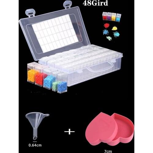 48/56 Grids 5D Diamond Painting Storage Box Containers Diamond Painting Tools Accessories Jewelry Beads Organizer Case