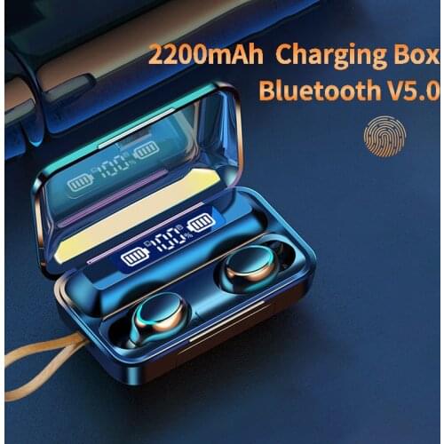 Oringinal F9-V5.0 Bluetooth 5.0 Earphones TWS Fingerprint Touch Headset HiFI Stereo In-ear Earbuds Wireless Headphones for sport