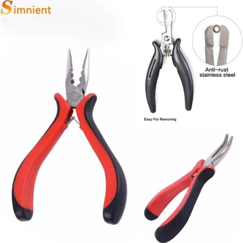 Stainless Steel Hair Pliers Tip Plier Diy Hair Extension Tools 6mm Groove Flat Type Plier Clamp For Hair Extension