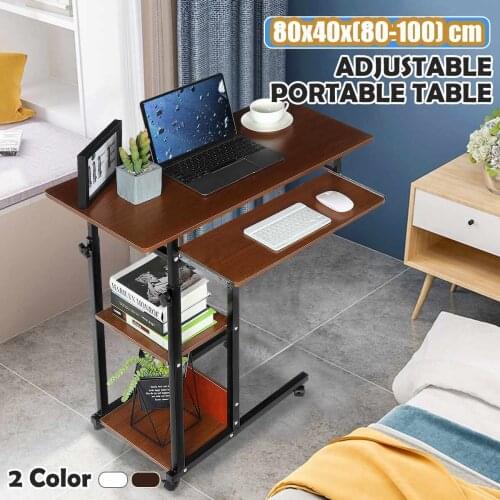 Height Adjustable Laptop Desk Stand Movable Lapdesk For Sofa Bed Side Table PC Notebook Table Desk Stand With Keyboard Tray