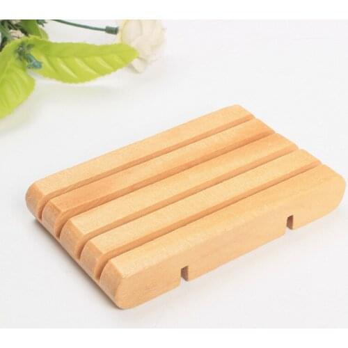 100pcs Natural Wooden Soap Tray Holder Soap Rack Plate Box Container Wooden Soap Dish Bathroom Accessories lin3853