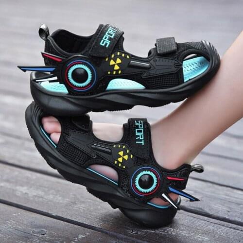 2021 New Kids Sandals Boys Beach Sports Sandals Children Flats Sandals Anti-slip Boys Closed Toe Slippers Girls Sandalias Shoes