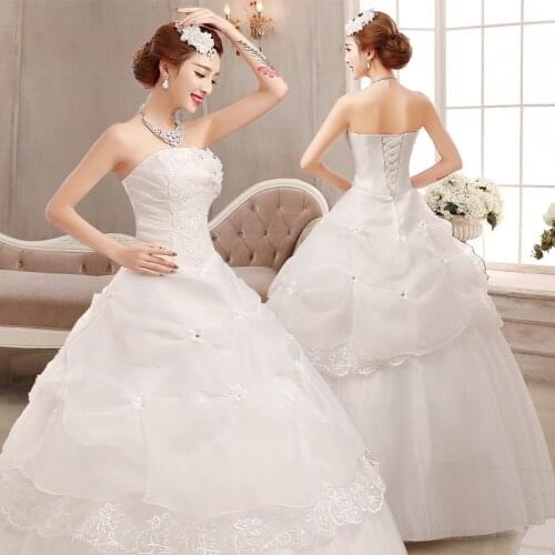 Sexy Wedding Dress Bridal Bra Large Size Strapless Wedding Dresses Plus Size Luxury Bridage Dresses Ball Gowns