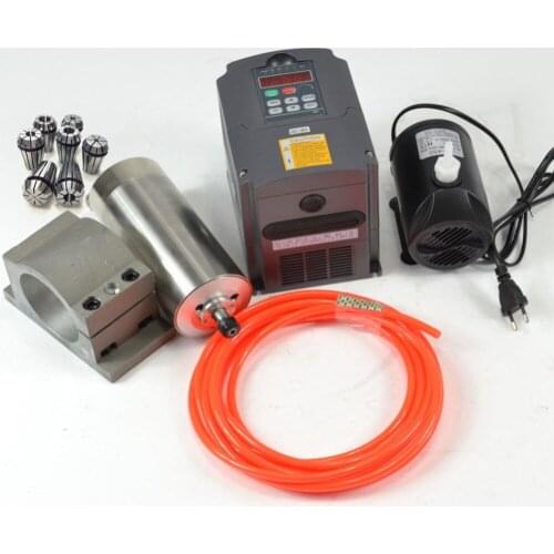 CNC spindle1.5KW 110V water cooled SPINDLE MOTOR & frequency INVERTER & CLAMP & PUMP & PIPE & ER11 collet ( 1-7mm)