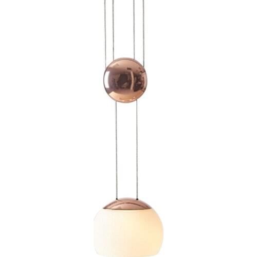 Nordic droplight of the head of a bed lift glass ball chandelier contracted designer restaurant hotel bedroom light
