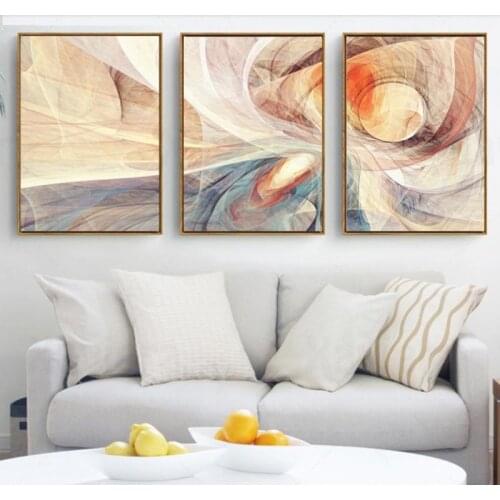 Modern Abstract Psychedelic Lines Canvas Paintings Modular Pictures Wall Art Canvas for Living Room Decoration No Framed