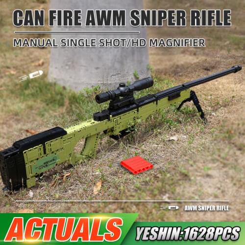 MOULD KING 14010 Block Gun Toys 1628PCS The MOC AWM Sniper Rifle Model Assembly Gun Bricks Kids Christmas Gift Building Block