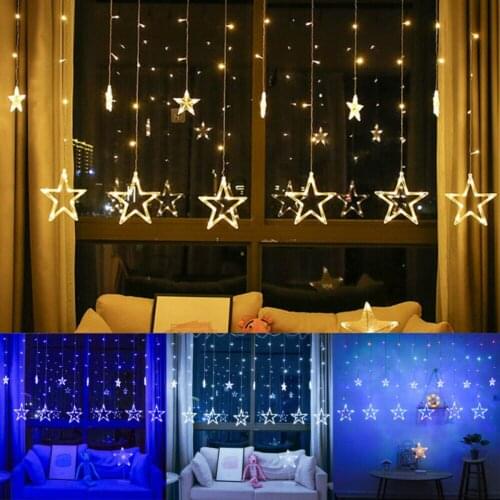 Led Star String Fairy Copper Wire Curtain Lights For Christmas Decoration Party Lights