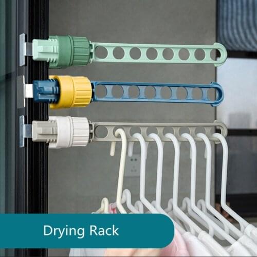 Cabinet Clip 8-Hole Clothes Hanger Closet Organizer Space Saving Multi-function Drying Racks Wardrobe Scarf Storage Cloth Hanger