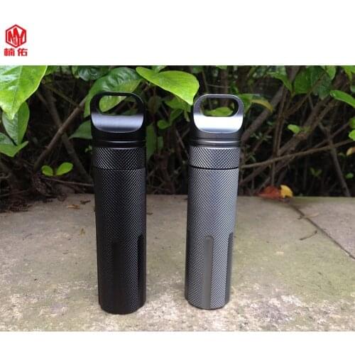 1PC Survival EDC Medicine Tablet Capsule Jar Pill Box Outdoor Waterproof Pill Box CNC Precision Aluminum Pill Bottle Storage Box