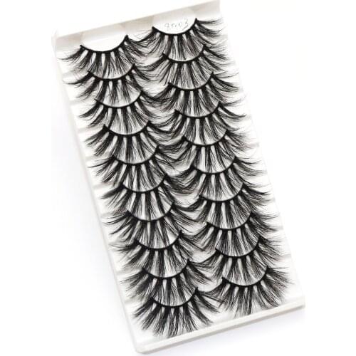 10 Pairs 3D Faux Mink Eyelashes Soft Wispy Volume Natural False Eyelashes Extension Eyes Makeup Tool