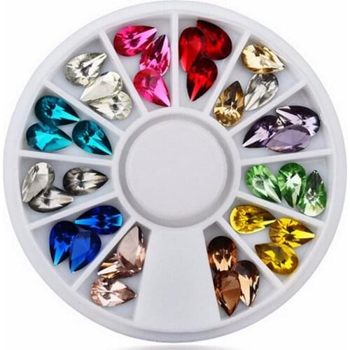 1000pcs nail turntable drill peach heart horse jelly color round through decoration DHL