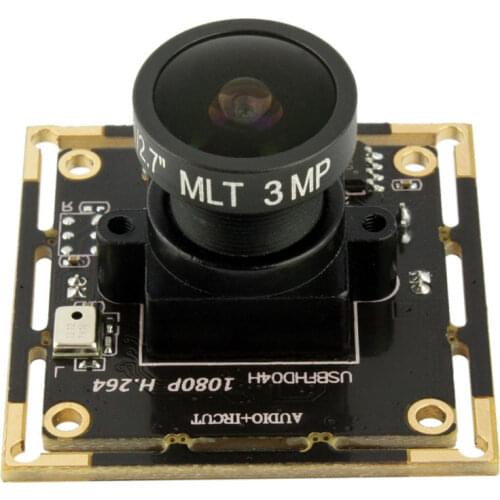 1080P H.264 Free Driver Mini Cmos Wide Angle Fisheye Lens Usb 2.0 Webcam Camera Module with Microphone for Industrial Machine