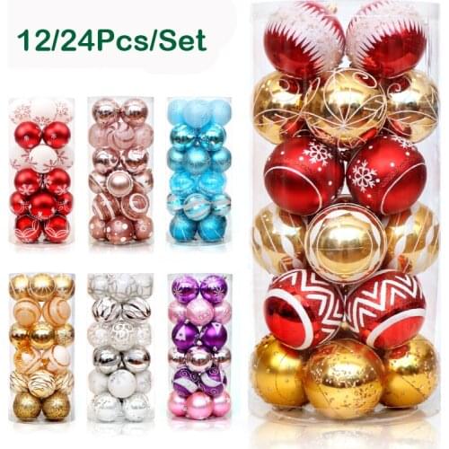 12/24pcs Christmas decorations balls tree ornaments large foam Styrofoam decoration toys Hanging Christmas Decorations for Home