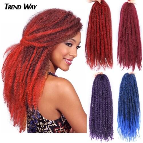 20Inch Marley Synthetic Braiding Hair Ombre Afro Kinky soft Twist Long For Women Crochet Braids Hair Extensions High Temperature