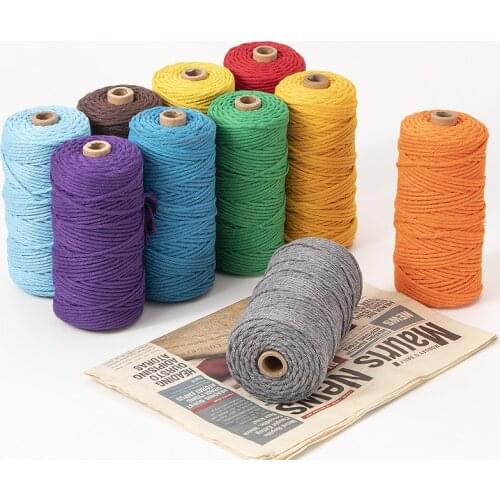 3mm color polyester cotton thread rope DIY hand-knitted rope multicolored bundled drawstring bag with rope suction drawstring