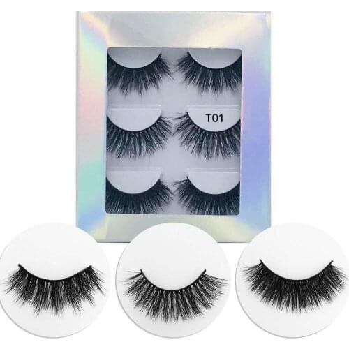 False Eyelashes Mink Lashes Soft Eyelash Extension Fake Eyelash Long Mink Eyelashes 3 Pairs Natural Thick Make Ups 3d Mink Hair