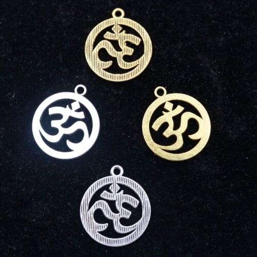 4pcs Om Yoga logo Charms Pendant DIY Handmade Necklace Bracelet Jewelry Accessories Womens Gifts