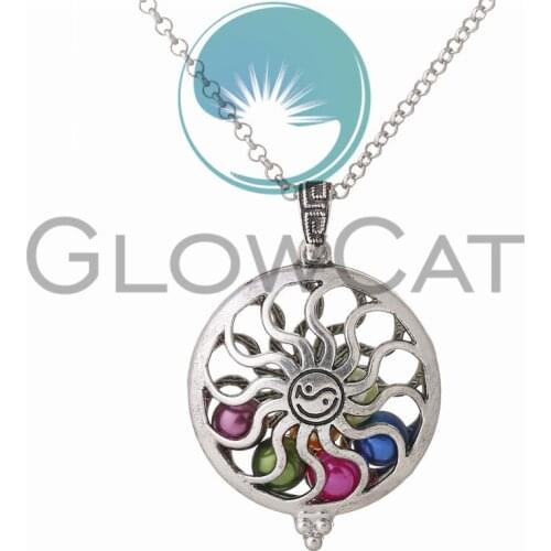 Antique Silver Yinyang Taichi Photo Locket Pendant Necklace Perfume Essential Oil Diffuser Aromatherapy Locket Necklace