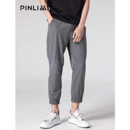 Free Shipping New Fashion Black Casual Pinli Summer Ice Silk Pants New Mens Slim Fit Thin Cool Sports Casual Pants B202917494