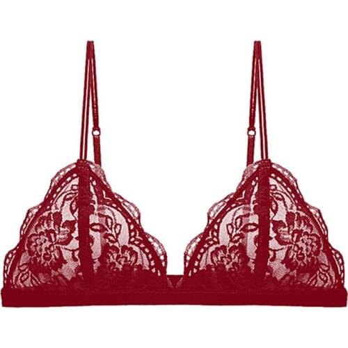 Seamless Deep V Lace Bras For Women Wireless Push Up Bra Thin Comfort Underwear Sexy Lingerie French Style Bralette