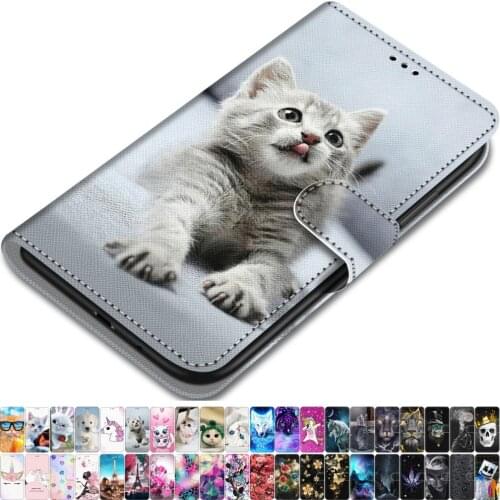 For Case Sony Xperia 10 L2 L3 PU Leather Phone Cover Animal Floral Tower Lovely Girl Boy Box Mountain Magnet Card Slot Capa O08F