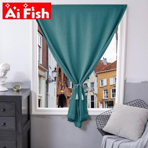 Curtain Self-adhesive Velcro Type Sunshade Curtains For Home Door Solid Shading Insulation Cloth Bedroom Balcony Finished #35