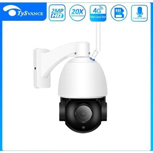 IP Camera WIFI 4G Sim Card 1080P Wireless PTZ Dome Camera 2MP CCTV Security Outdoor IR 80M Two Way Audio P2P CamHipro