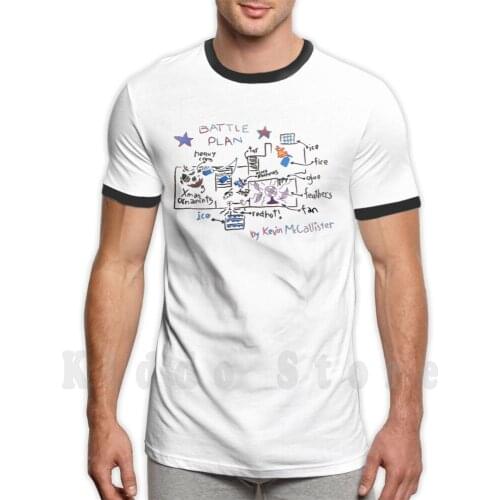 Kevin’S Battle Plan T Shirt Print For Men Cotton New Cool Tee Home Alone Kevin Mccallister The Wet Bandits Christmas 90S