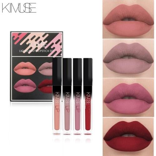 Kimuse Miao Color Fog Lock Smoke Fans Glaze Set Easy To Color Non-stick Cup Matte Velvet Lipstick KS105