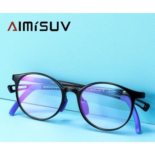 Round Anti Blue Light Blocking Glasses Kids 2020 New Fashion TR90 Flexible Frame Computer Gaming Clear Eyewear Childrens UV400