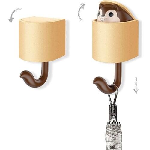 Best selling home decor hook accessories creative wall hook lengthened squirrel hook key chain bathroom kitchen