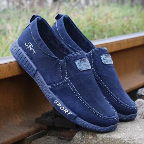 Hot Men Casual Shoes Canvas Shoes For Men Denim Loafers Shoes Breathable Men Fashion Sneakers Men Walking Shoes Male Footwear