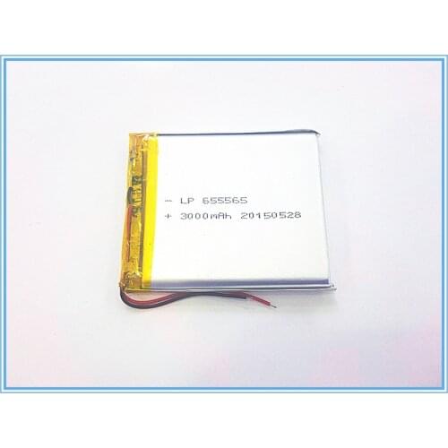 Best battery brand Free shipping 3.7V,3000mAH,[655565] PLIB; polymer lithium ion / Li-ion battery for dvr,GPS,mp3,mp4,cell phone