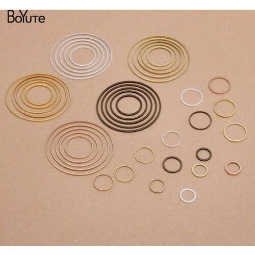 BoYuTe (100 Pieces/Lot) 9 Sizes Metal Brass Jump Ring Connector Charms DIY Jewelry Accessories Handmade Earring Materials