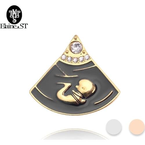 Expectant Fetal Shape Baby Cute Brooch Future Mother Charm Jewelry Rhinestone Badge Pins Jewelry Gift For Women Accessories