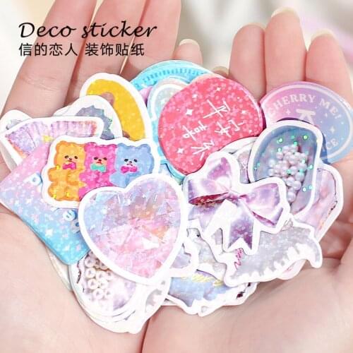 45pcs/lot Kawaii Stationery Stickers Laser food Diary Planner Decorative Mobile Stickers Scrapbooking DIY Craft Stickers