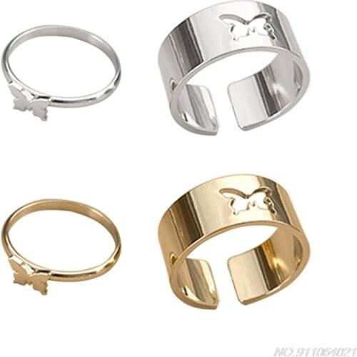 1 Pair Matching Butterfly Lover Couple Rings Engagement Promise Rings for Men Women Wedding Party Jewelry Gifts A29 Wholesales