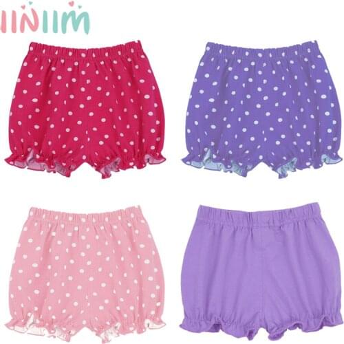 Newborns Baby Girls Clothes Infant Bloomers Cotton PP Pants Candy Colour Dot Ruffle Diaper CoverToddler Baby Girls Shorts