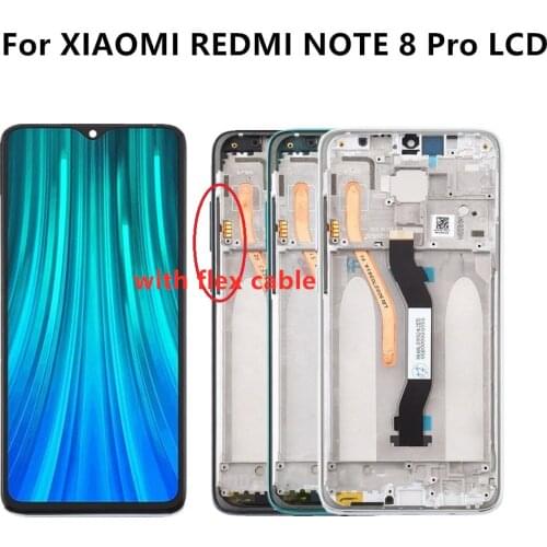 Original For 6.53" Xiaomi Redmi Note 8 Pro LCD Display Screen Frame+Touch Screen Panel Digitizer Replacement For Redmi Note8 Pro