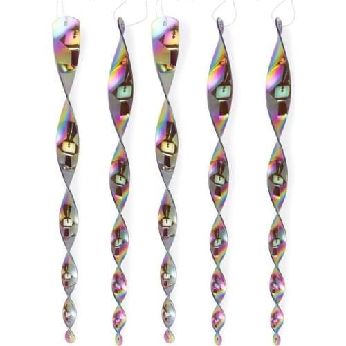 5PCS/Lot Plastic Orchard Light Reflecting Bird Repeller Portable Bird Repellent Rod Ornamental Spiral Deterrent Device 40cm Long