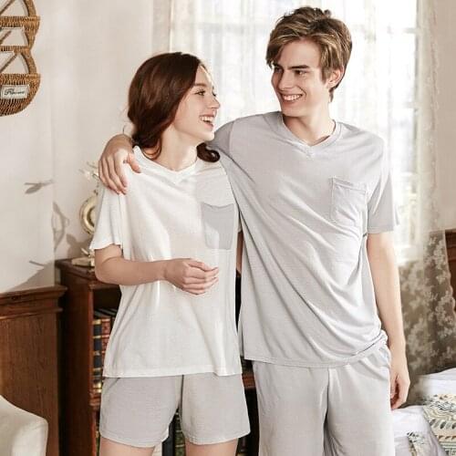 Mens linen Pajama Set Men Pajamas thin sleepwear Men v-neck soft Nightgown Men Summer sleepwear male solid color
