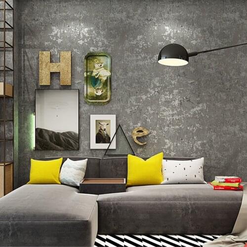 Q QIHANG Retro Nostalgic Industrial Style Wallpaper Restaurant Clothing Store Bar Non-woven Wallpaper Gray Color 10M*0.53M=5.3M2