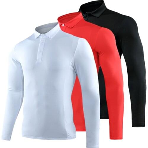 Polyester Golf Long Sleeve Shirts Man Golf Clothes Gymnastics Running Shirt Golf Wear Quick Dry Breathable Cycling Sports Shirt