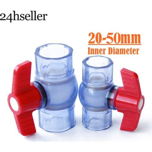 1pcs 20mm/25mm/32mm/40mm/50mm PVC Ball Valve Coupler Adapter Water Connector For Garden Irrigation System Aquarium Fish tank DIY